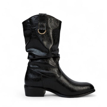 Laurentia - Santiag Courte en Cuir Brillant