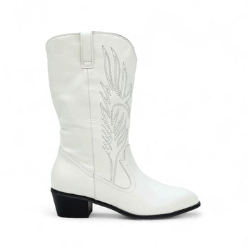 Malena - Santiag Femme Courte Classique à Broderie