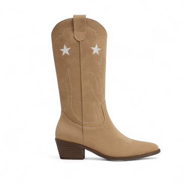 Lola - Santiag à Mollet Large Style en Daim