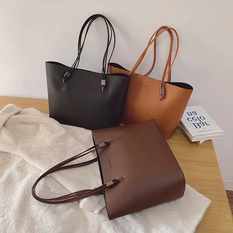 LÉA - Grand Sac à Main Cuir Souple Cabas