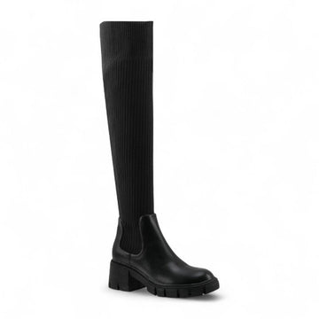 Janine - Bottes Cavalière Chaussettes Noires Femme Stretch