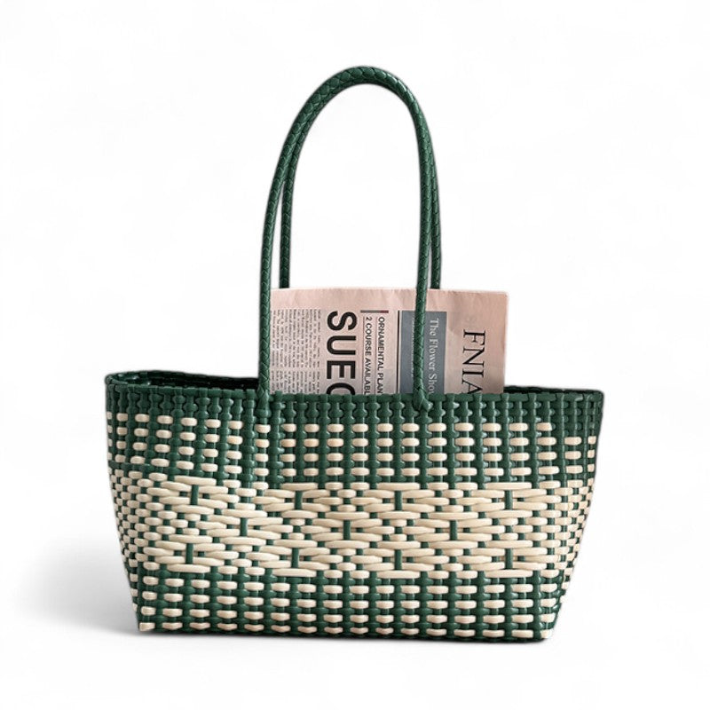 ELODIE - Sac à Main de Plage en Plastique Tissé