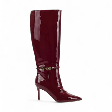Silya - Botte Haute Vernie Bordeaux avec Talon Aiguille
