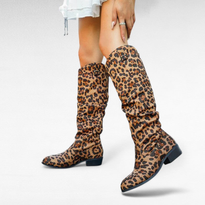 Daisy - Santiag Haute Léopard pour Femme