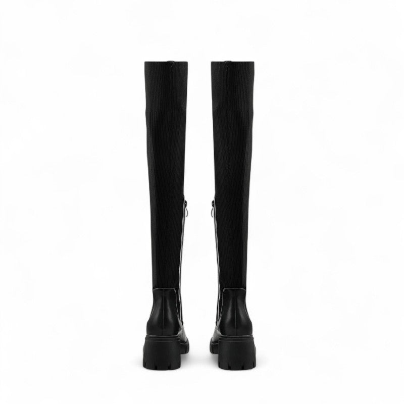 Janine - Bottes Cavalière Chaussettes Noires Femme Stretch