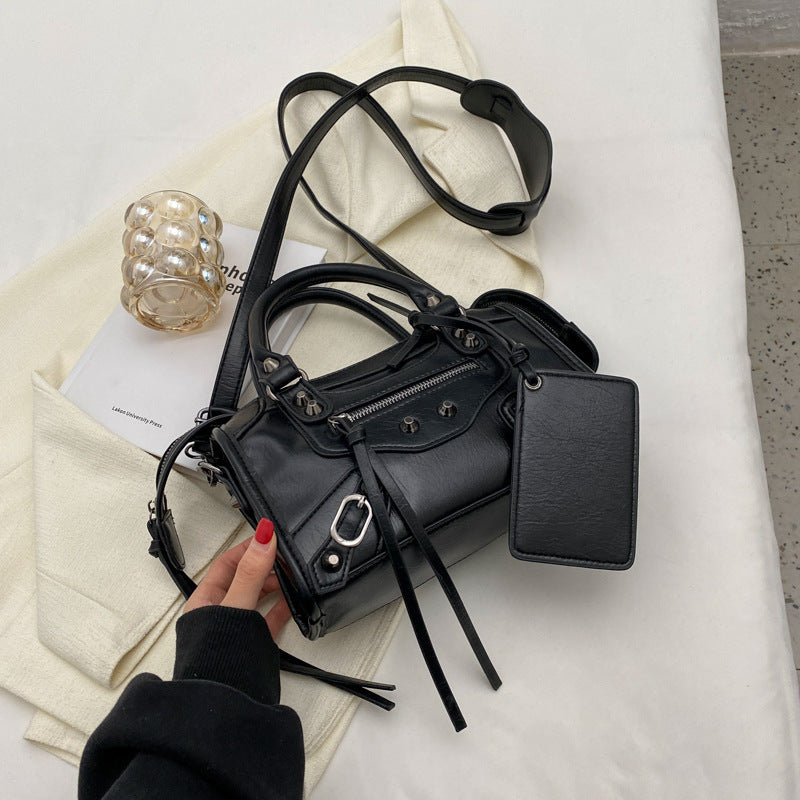 MAËLLE - Petit Sac à Main Rétro en Cuir