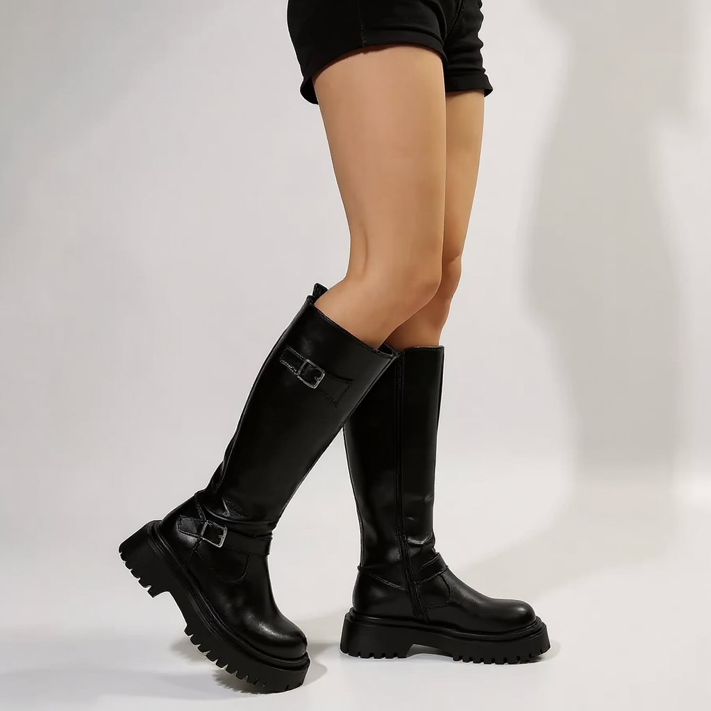 Maillard - Botte Mi-Haute Noire à Semelle Épaisse