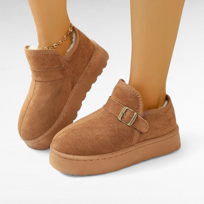 Firy - Bottes Chaussures Fourrées Femme Tendance et Confortable Daim