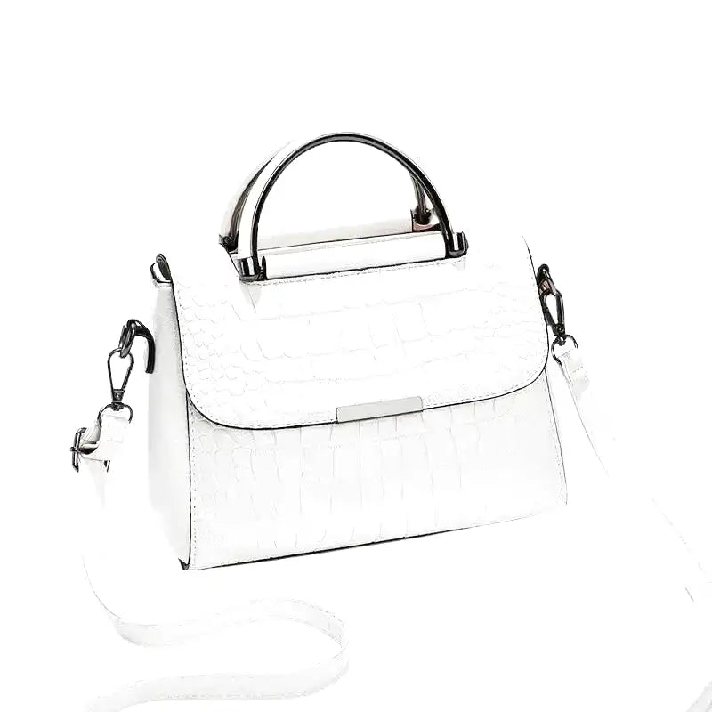 AMBRE - Petit Sac à Main Carré Croco en Cuir