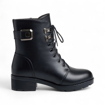 Filly - Bottines Noires Fourrées en Laine pour Femme