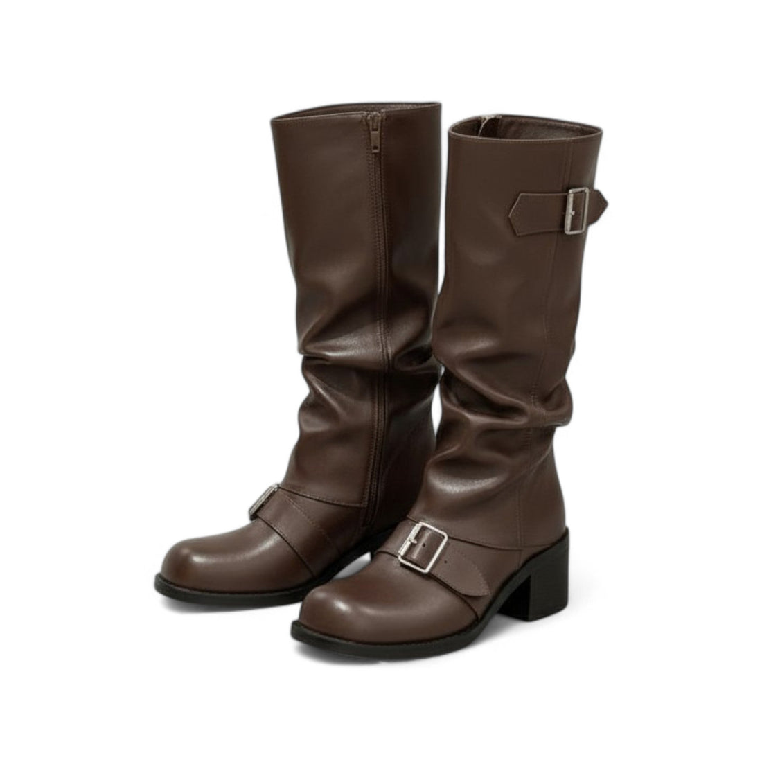 Galys - Botte Cavalière Slouch Femme avec Boucles