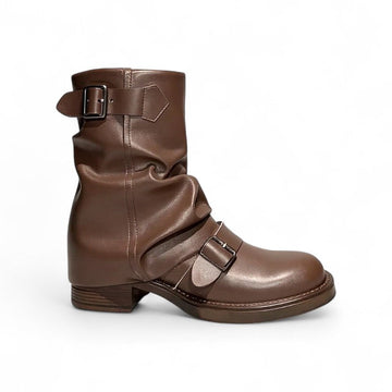 Suzy - Bottines Cavalières Femme à Boucles Style Motard