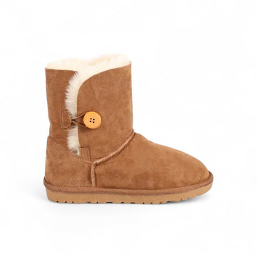 Alva - Bottes Fourrées Basses en Cuir Véritable pour Femme