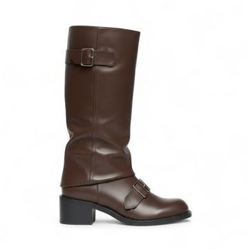 Galys - Botte Cavalière Slouch Femme avec Boucles