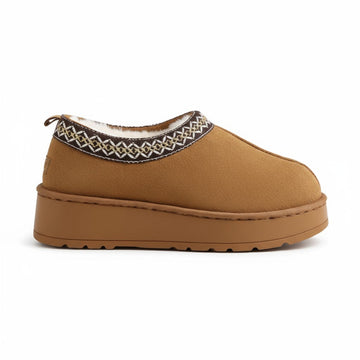 Douv - Bottes Pantoufles Fourrées Chaude en Daim