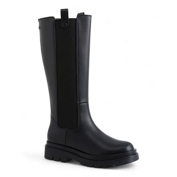 Arva - Bottes cavalières femme noires semelle Épaisse Chic