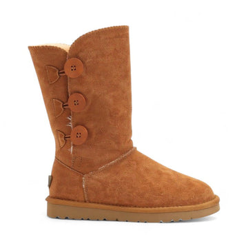 Juliana - Bottes Fourrées Mi- Hautes Femme en Cuir Véritable