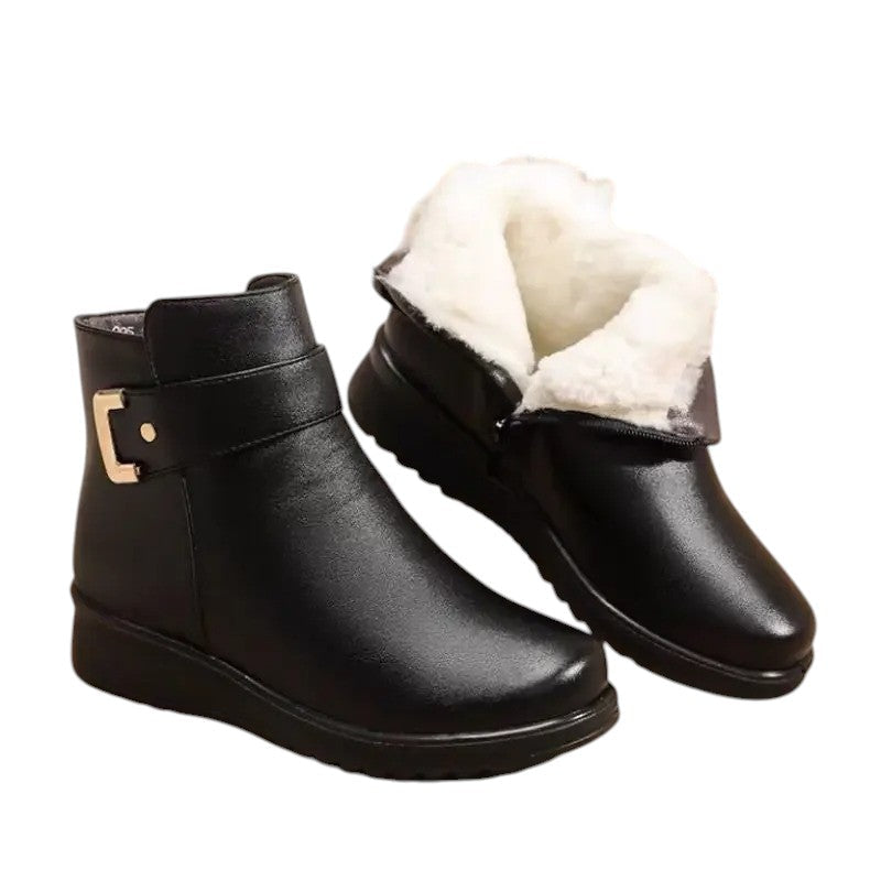 Aby - Bottines Fourrées Noires et Classes pour Femme