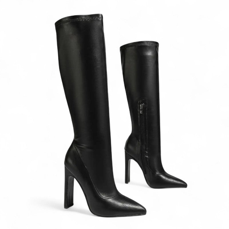 Greta - Bottes Hautes Élégantes à Bout Pointu