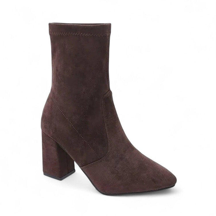 Fiorella - Bottine à Talon en Suède Élégante