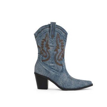 Alba - Santiag Basse Style Décontracté en Jean