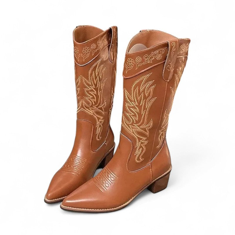 Flavia - Santiag Mi-haute à Bout Pointu