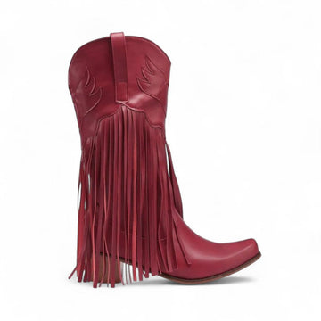 Rebecca - Santiag Mi-Mollet à Franges Longues en Suède